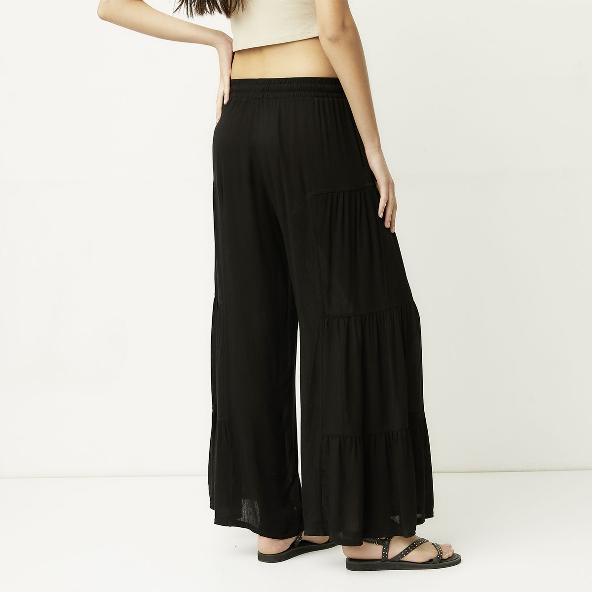 SYBILLA - Pantalón Wide Leg Tiro Medio Mujer Sybilla