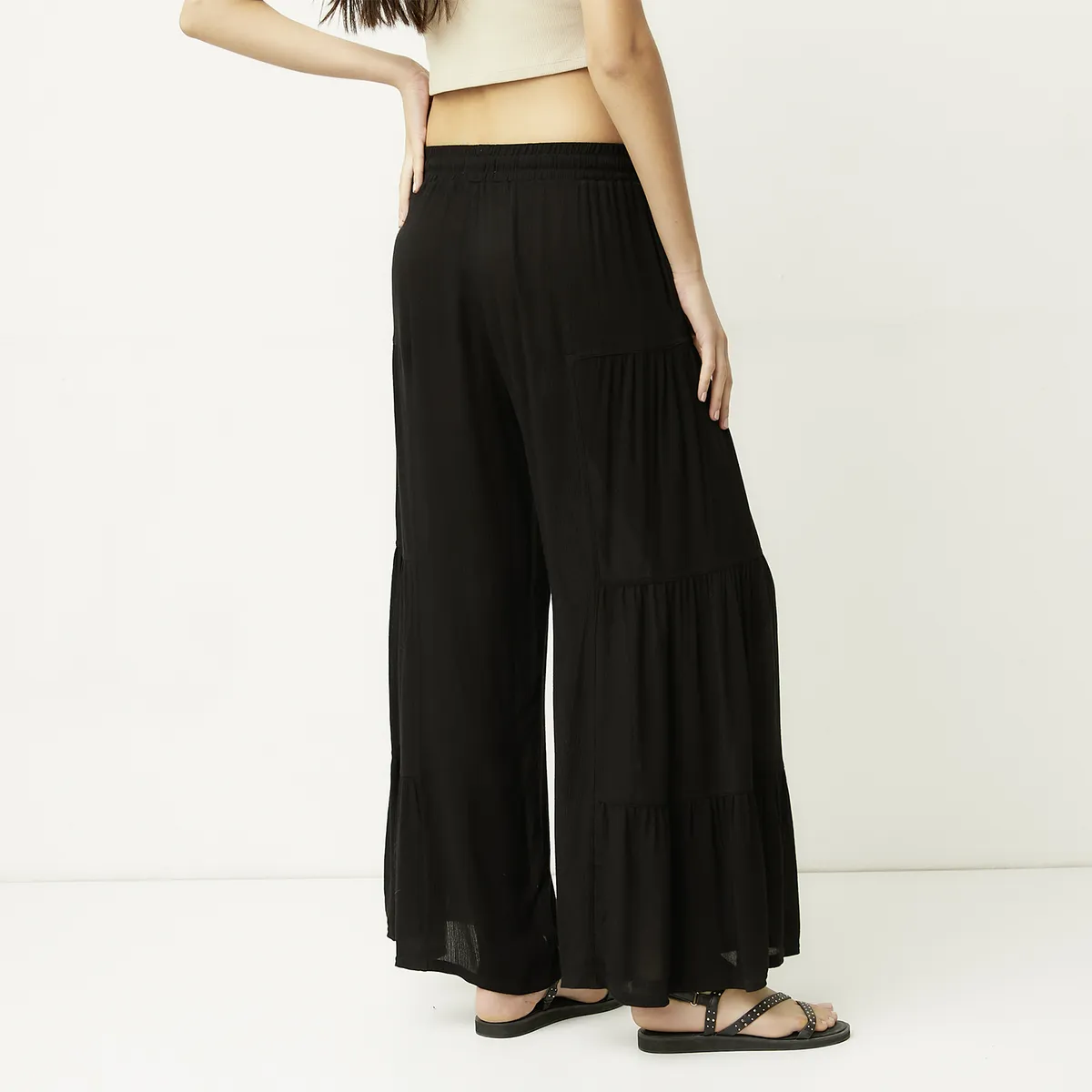 SYBILLA - Pantalón Wide Leg Tiro Medio Mujer Sybilla