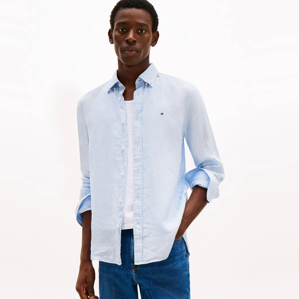TOMMY HILFIGER - Camisa Lino Manga Larga Hombre Tommy Hilfiger