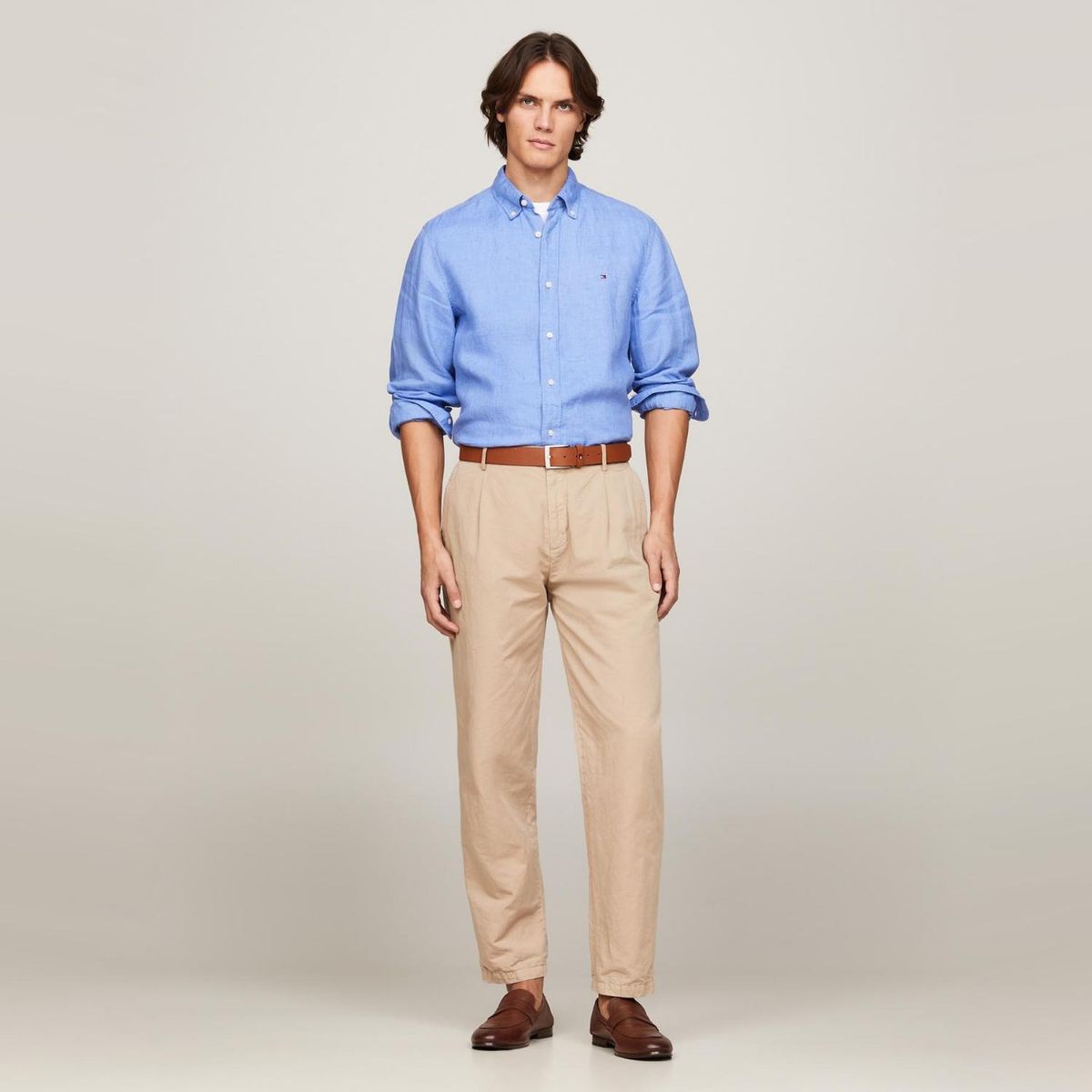 TOMMY HILFIGER - Camisa Lino Manga Larga Hombre Tommy Hilfiger