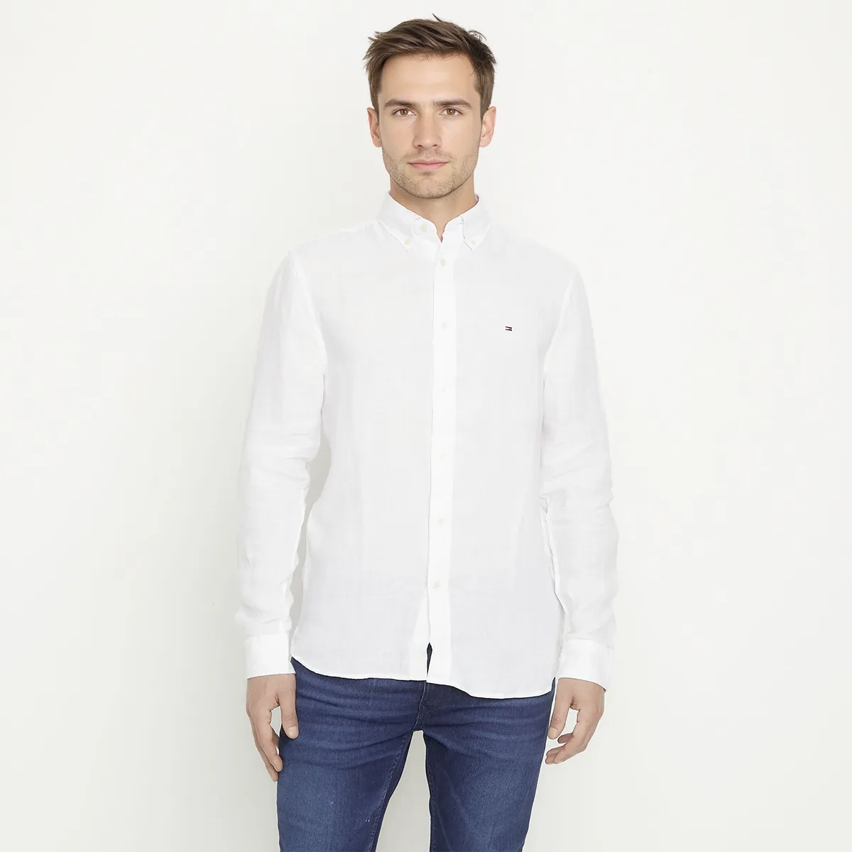 TOMMY HILFIGER - Camisa Lino Manga Larga Hombre Tommy Hilfiger