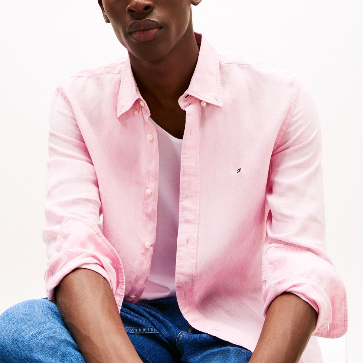 TOMMY HILFIGER - Camisa Lino Manga Larga Hombre Tommy Hilfiger