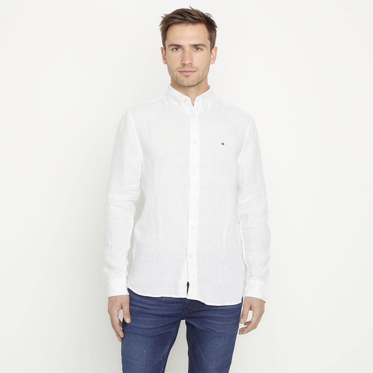 TOMMY HILFIGER - Camisa Lino Manga Larga Hombre Tommy Hilfiger