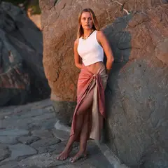 BASEMENT - Falda Pareo Bicolor Con Nudo x Paula Mekis