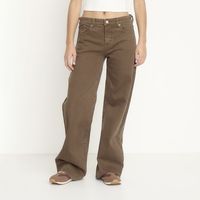 Jeans Wide Leg Tiro Bajo Mujer