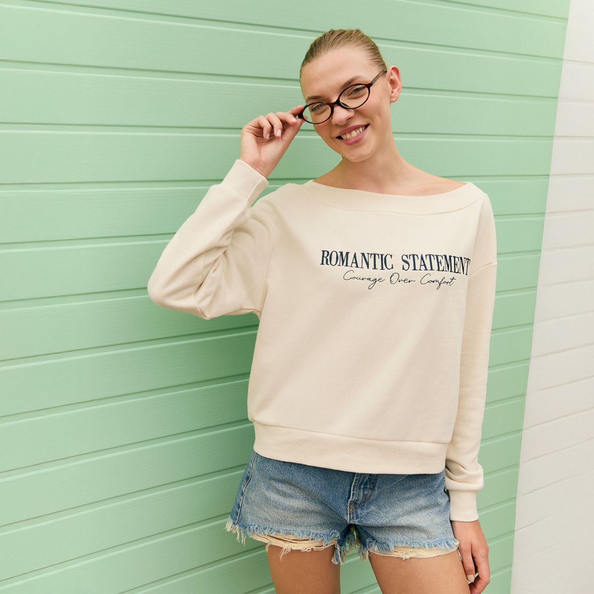 SYBILLA - Polerón Off Shoulder Mujer Sybilla