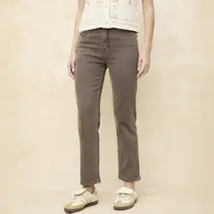 BASEMENT - Jeans Straight Tiro Alto Mujer