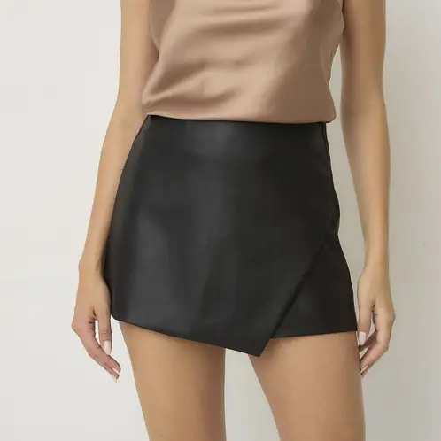 MOSSIMO - Falda Short Mini Cuero Effect Mujer