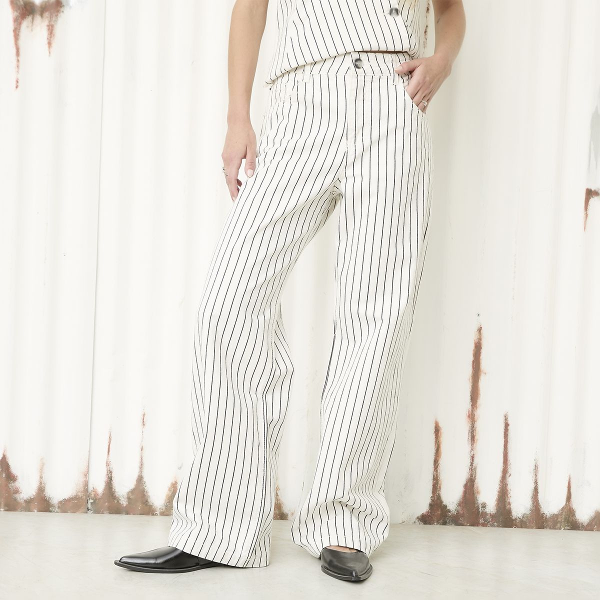 AMERICANINO - Jeans Fit Wide Leg Tiro Medio Mujer Americanino