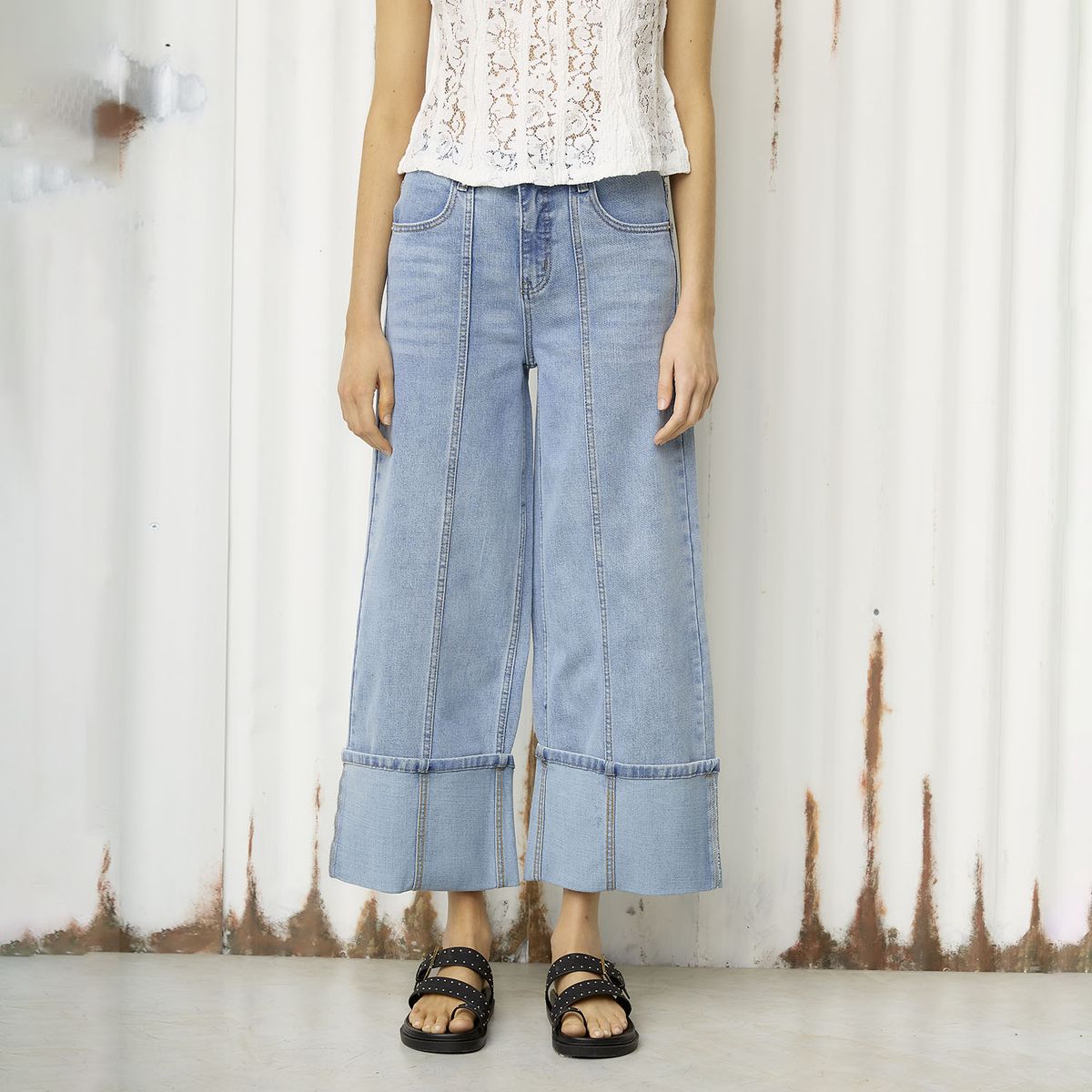 AMERICANINO - Jeans Wide Leg Tiro Medio Mujer Americanino