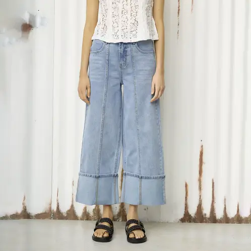AMERICANINO - Jeans Wide Leg Tiro Medio Mujer