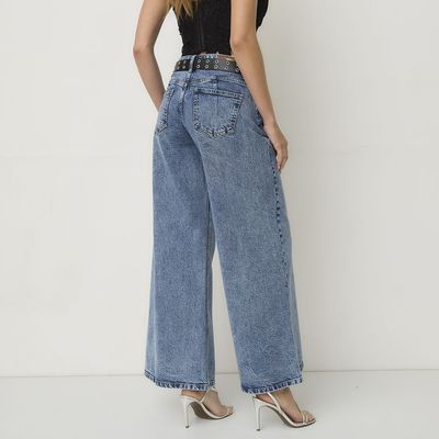 Imagen 2 del producto Jeans Wide Leg Tiro Bajo Mujer