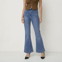 Jeans Flare Tiro Medio Mujer