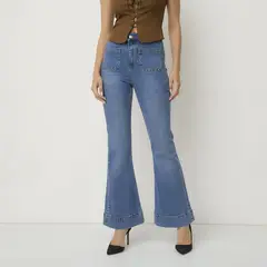 MOSSIMO - Jeans Flare Tiro Medio Mujer