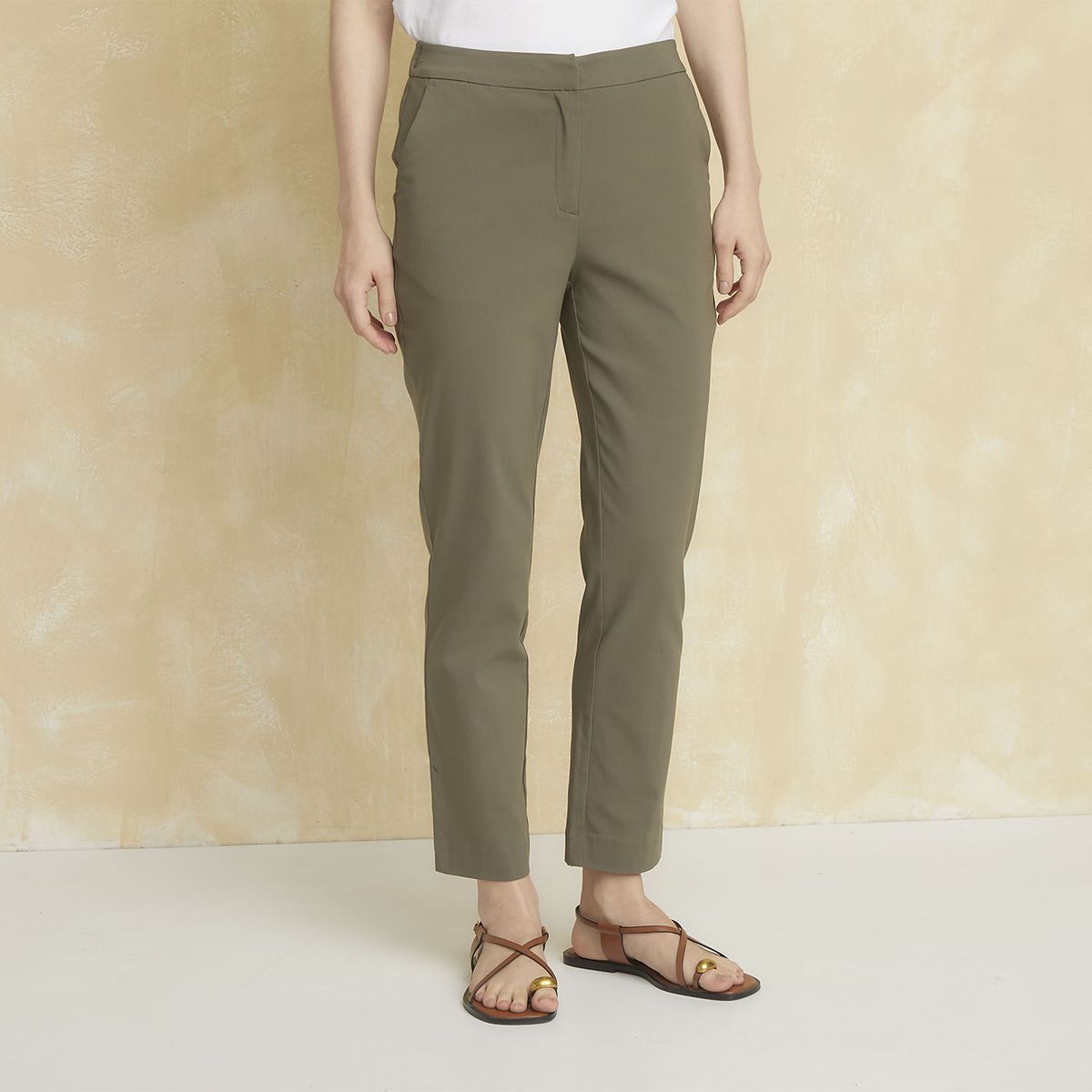 UNIVERSITY CLUB - Pantalón Viscosa Straight Tiro Alto Mujer University Club