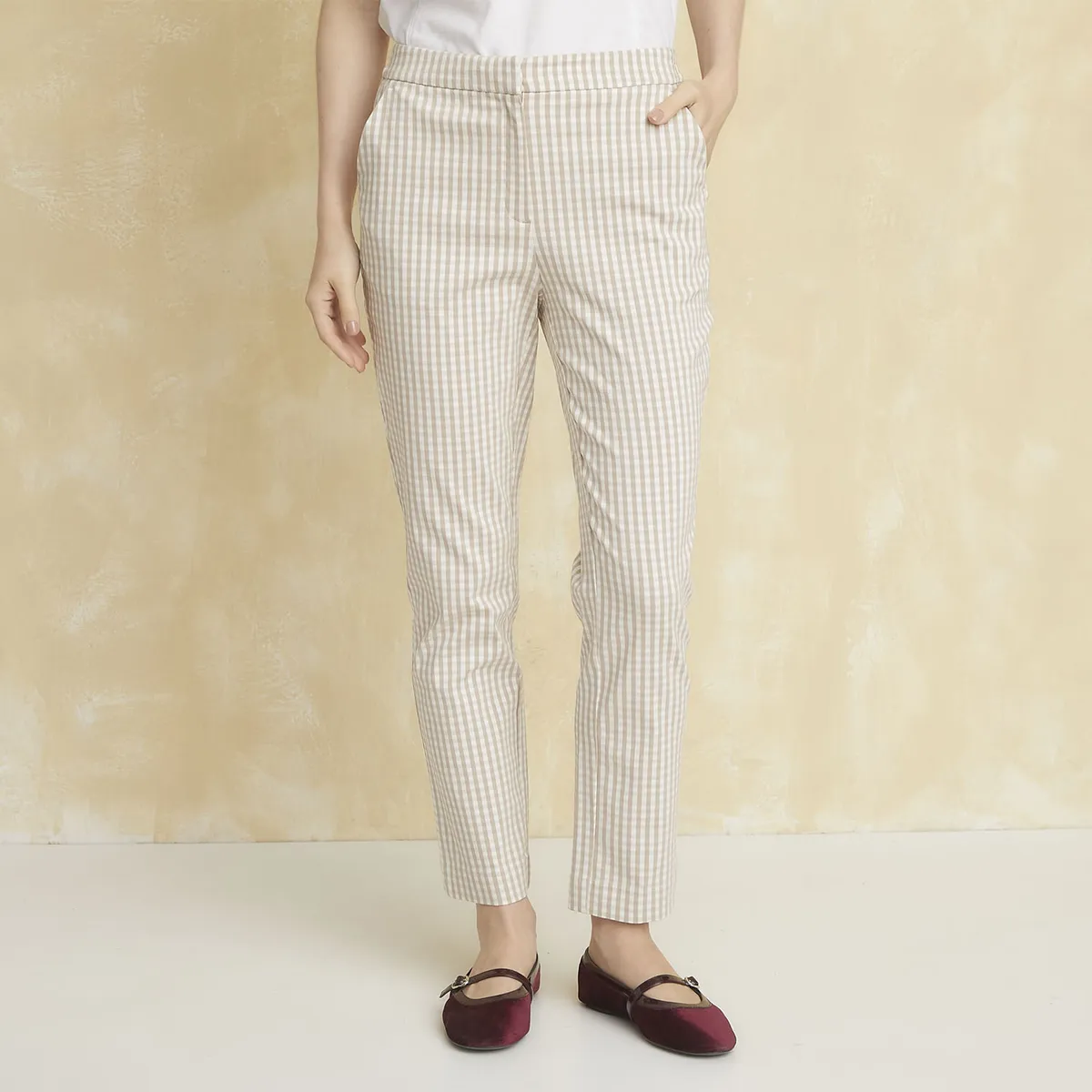 UNIVERSITY CLUB - Pantalón Viscosa Straight Tiro Alto Mujer University Club