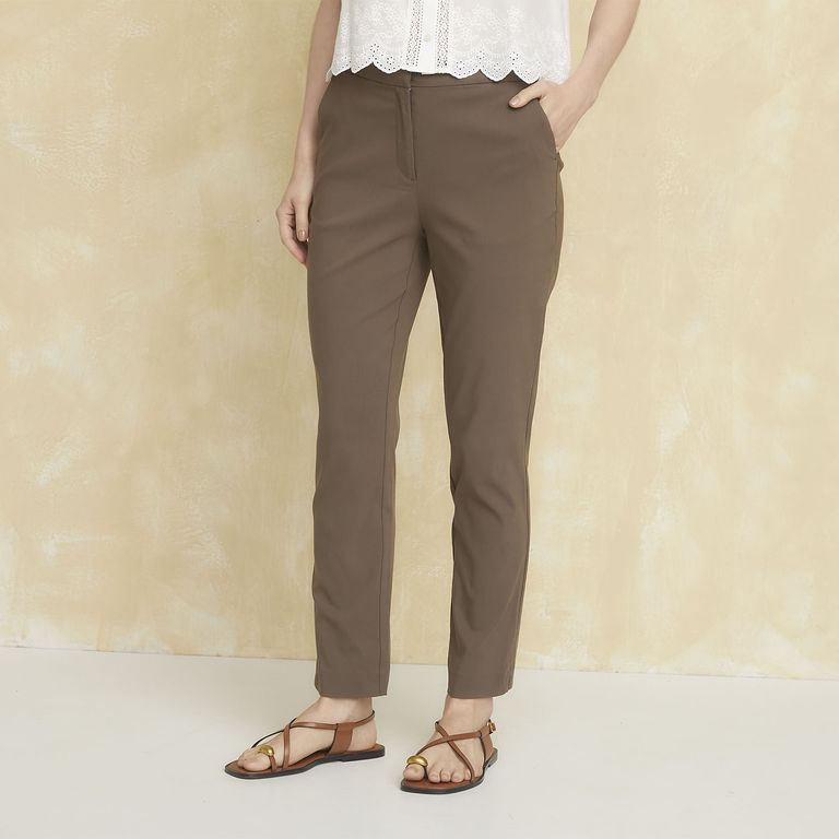 Pantalón Viscosa Straight Tiro Alto Mujer