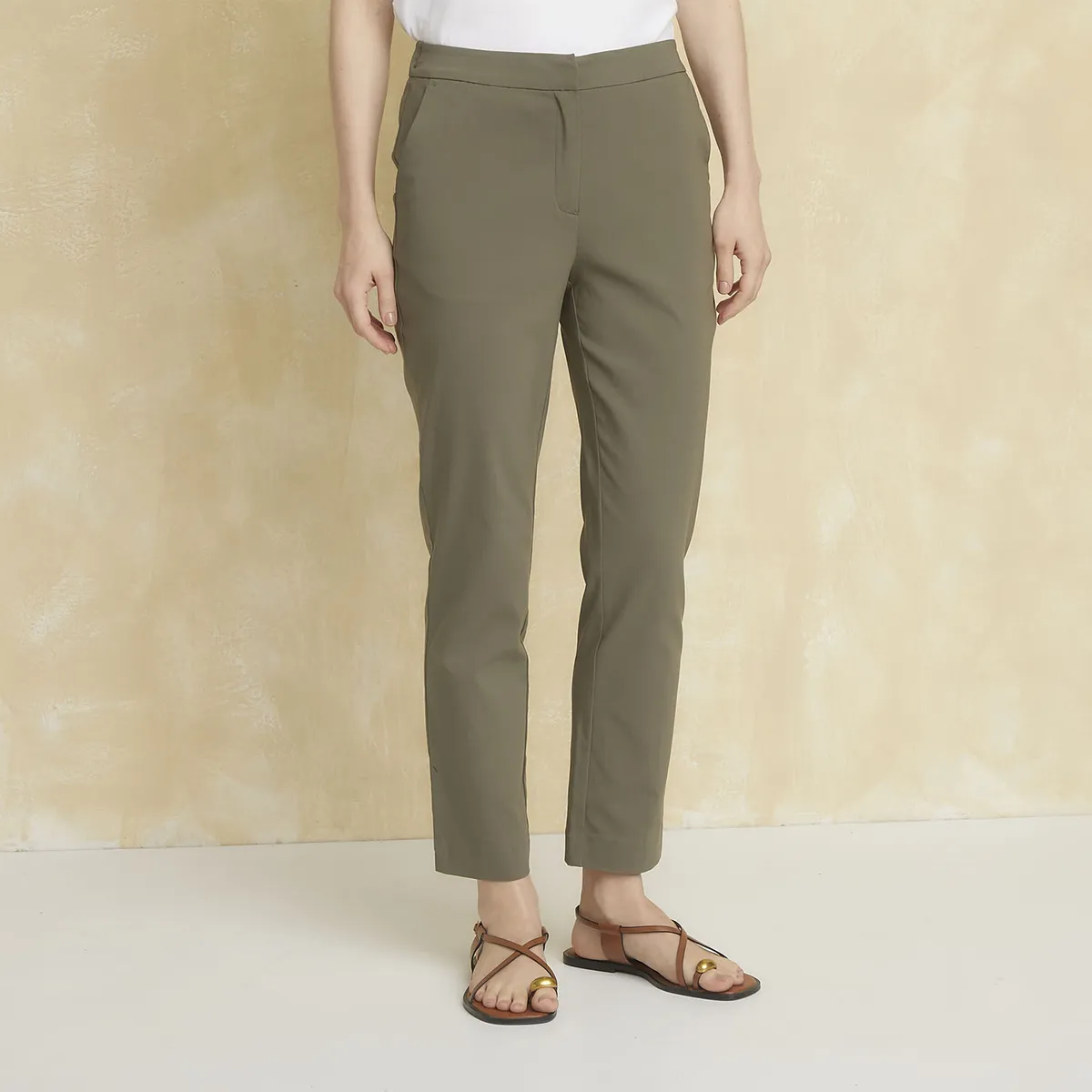 UNIVERSITY CLUB - Pantalón Viscosa Straight Tiro Alto Mujer University Club