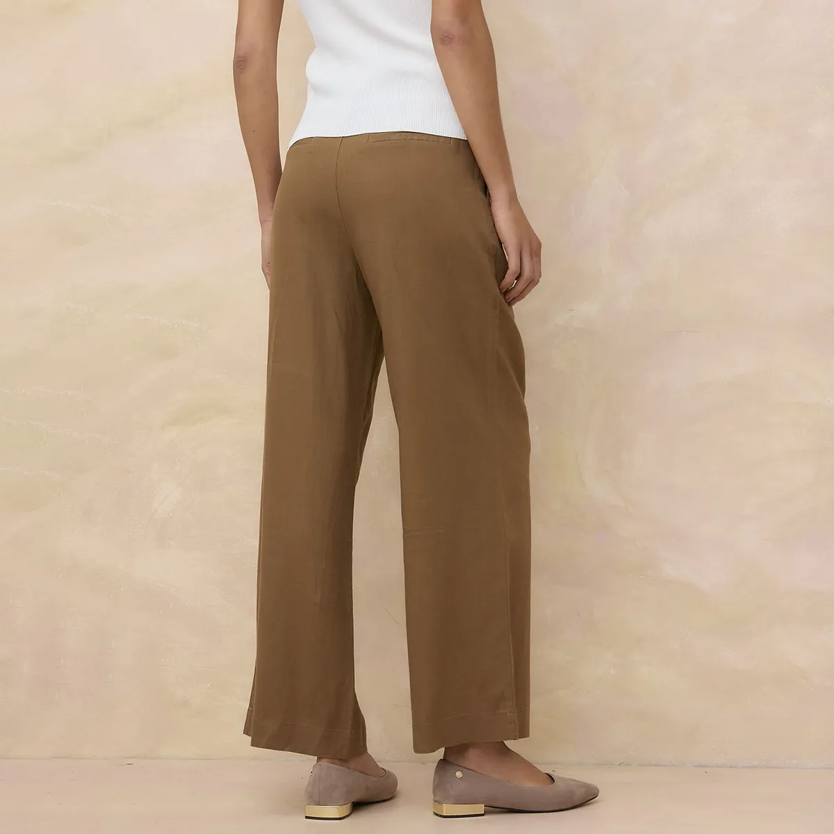 ELLE - Pantalón Tiro Alto Mujer Elle