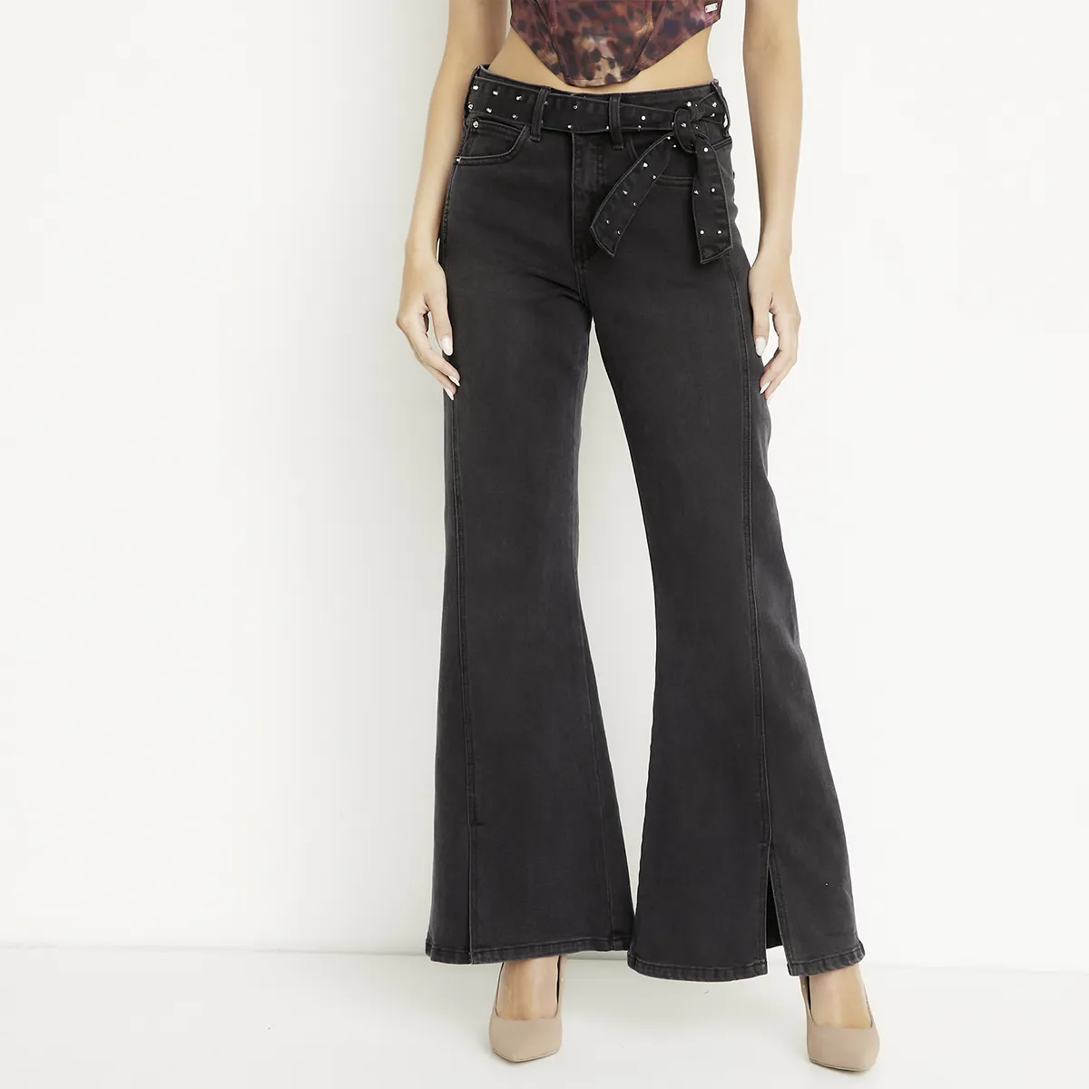MOSSIMO - Jeans Flare Tiro Medio Mujer Mossimo