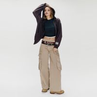 Jeans Cargo Tiro Medio Mujer