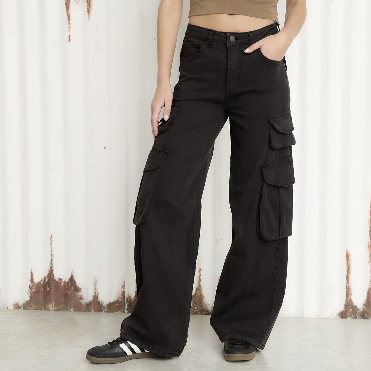 AMERICANINO - Jeans Cargo Tiro Medio Mujer Americanino