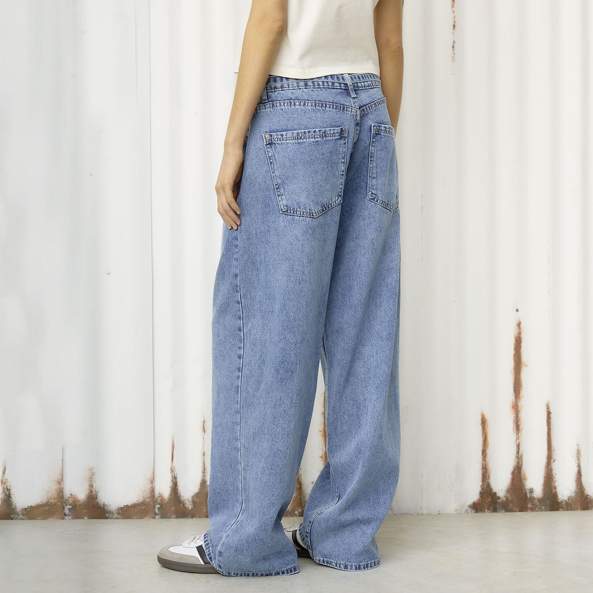 AMERICANINO - Jeans Fit Baggy Tiro Medio Mujer Americanino