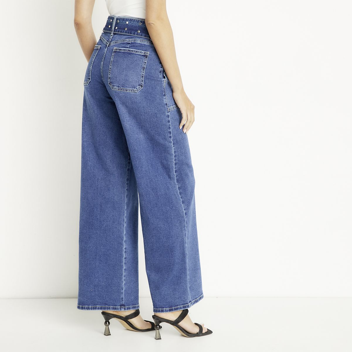 MOSSIMO - Jeans Wide Leg Tiro Medio Mujer Mossimo