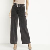 Jeans Wide Leg Tiro Medio Mujer