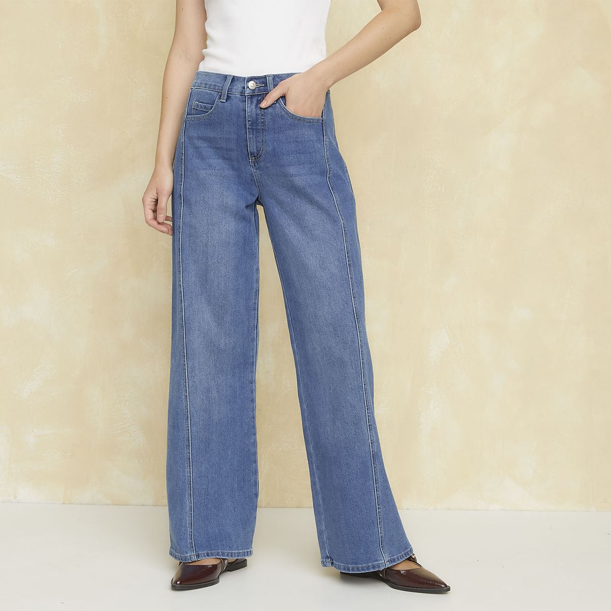 UNIVERSITY CLUB - Jeans Wide Leg Tiro Alto Mujer University Club