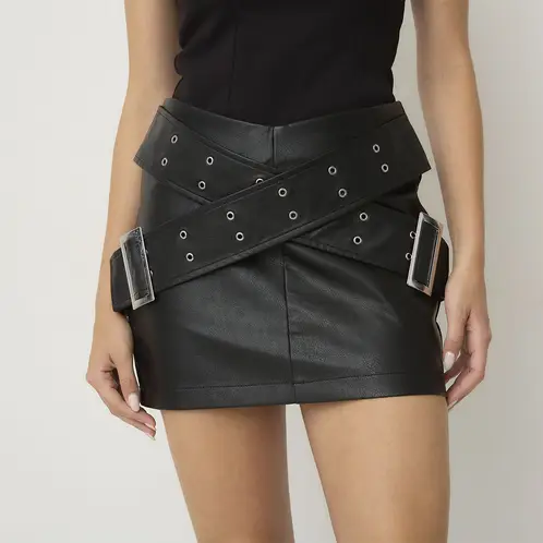 MOSSIMO - Falda Mini Cuero Effect Mujer