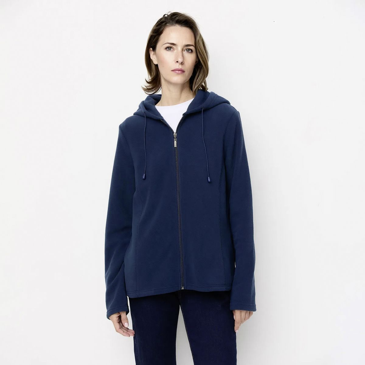 NEWPORT - Polerón Newport Fleece Liso Mujer Con Gorro
