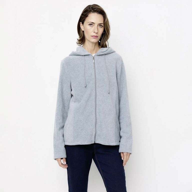 Polerón Fleece Liso Mujer Con Gorro