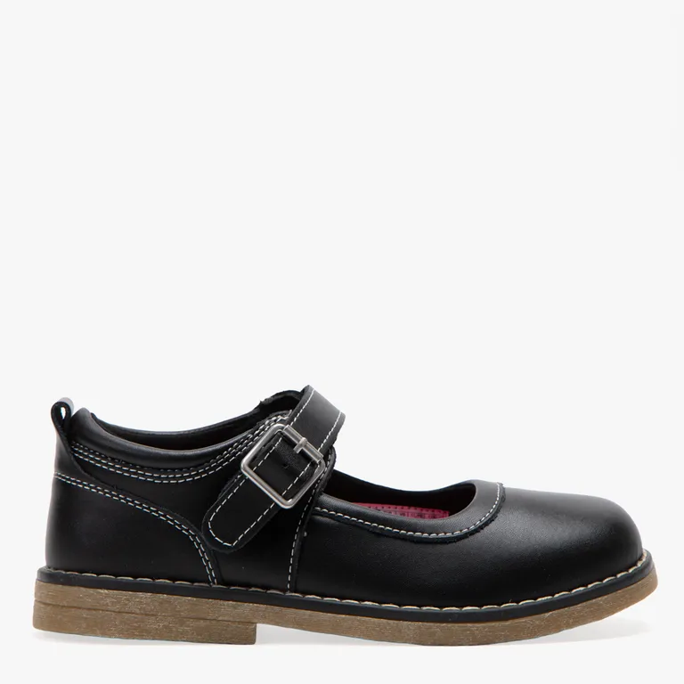 Zapato Escolar Niña Cuero Negro (27 a 39)