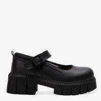 Zapato Escolar Niña Cuero Negro (34 A 39)