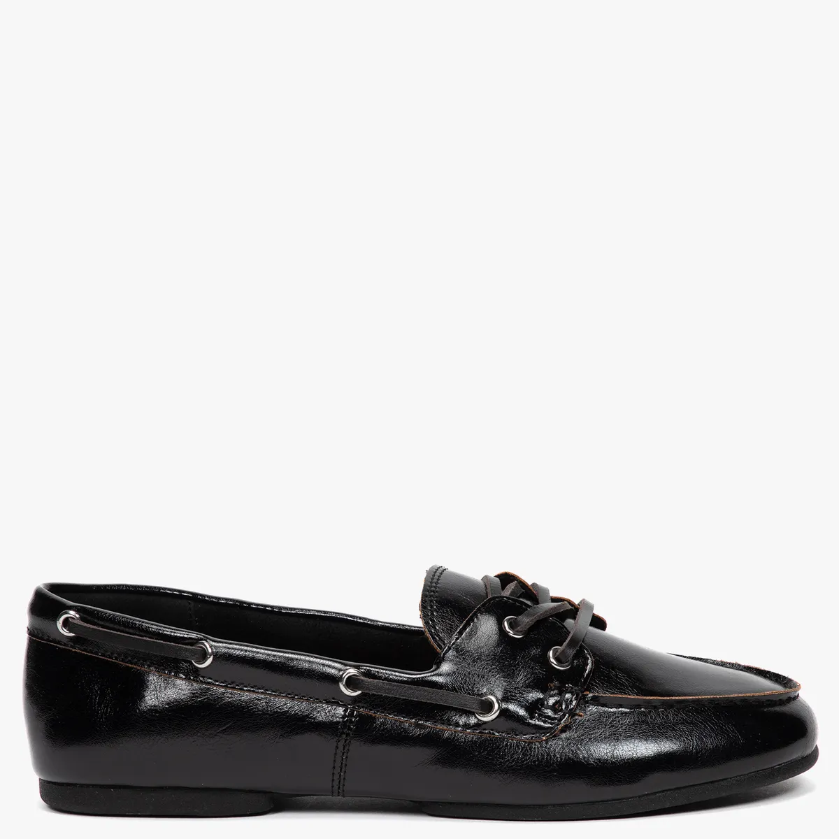 BASEMENT - Mocasín Náutico Mujer Negro Basement