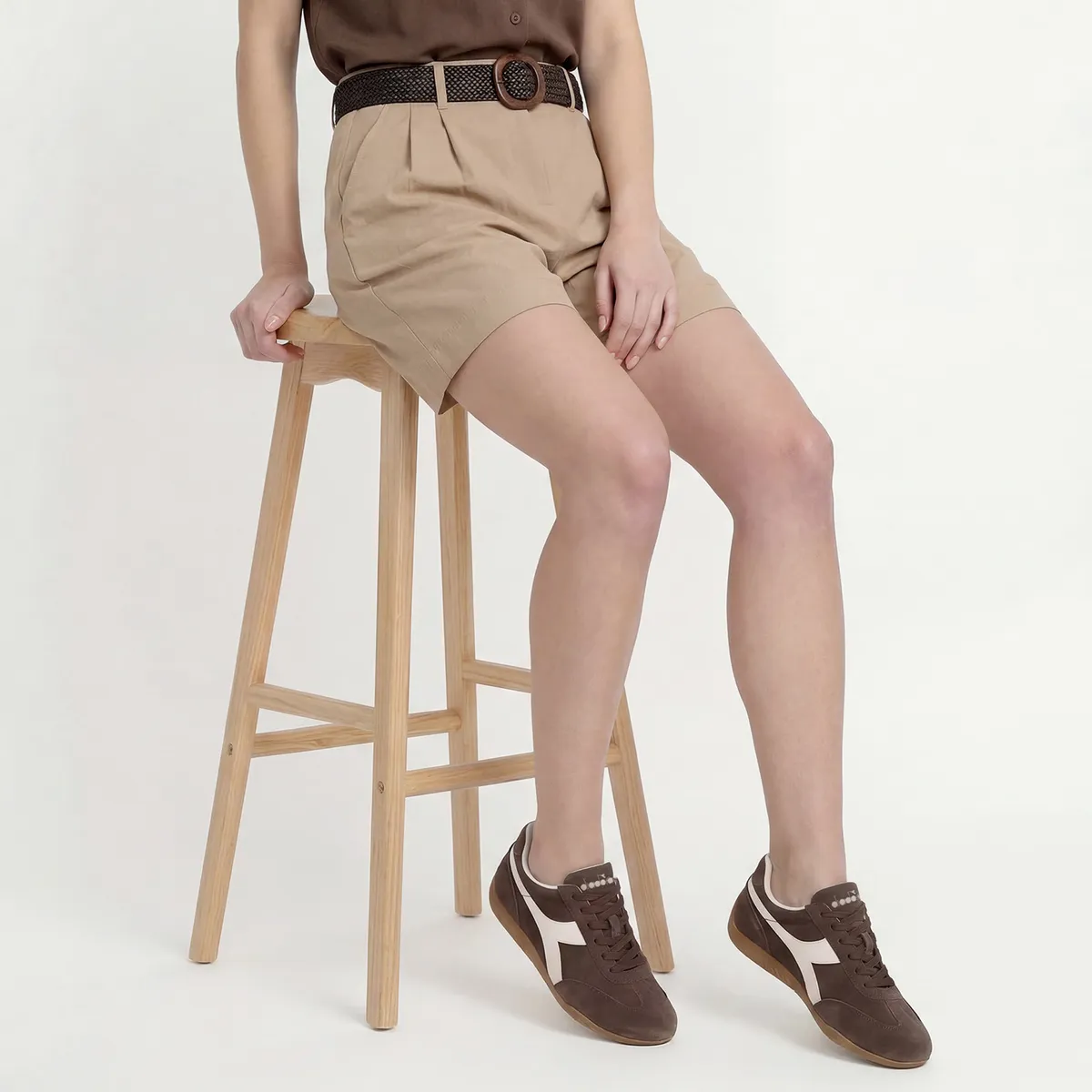 DIADORA - Veloza Zapatilla Urbana Mujer Cuero Café Diadora