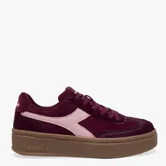DIADORA - Bamplat Zapatilla Urbana Mujer Cuero Burdeo
