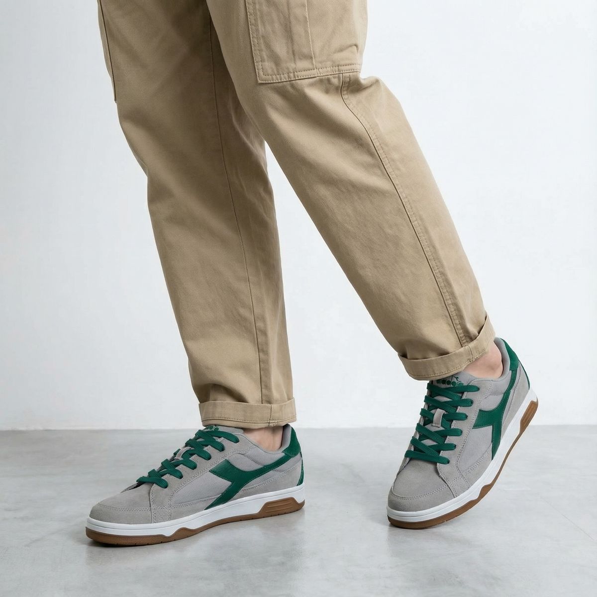 DIADORA - Chunk Zapatilla Urbana Hombre Cuero Gris Diadora