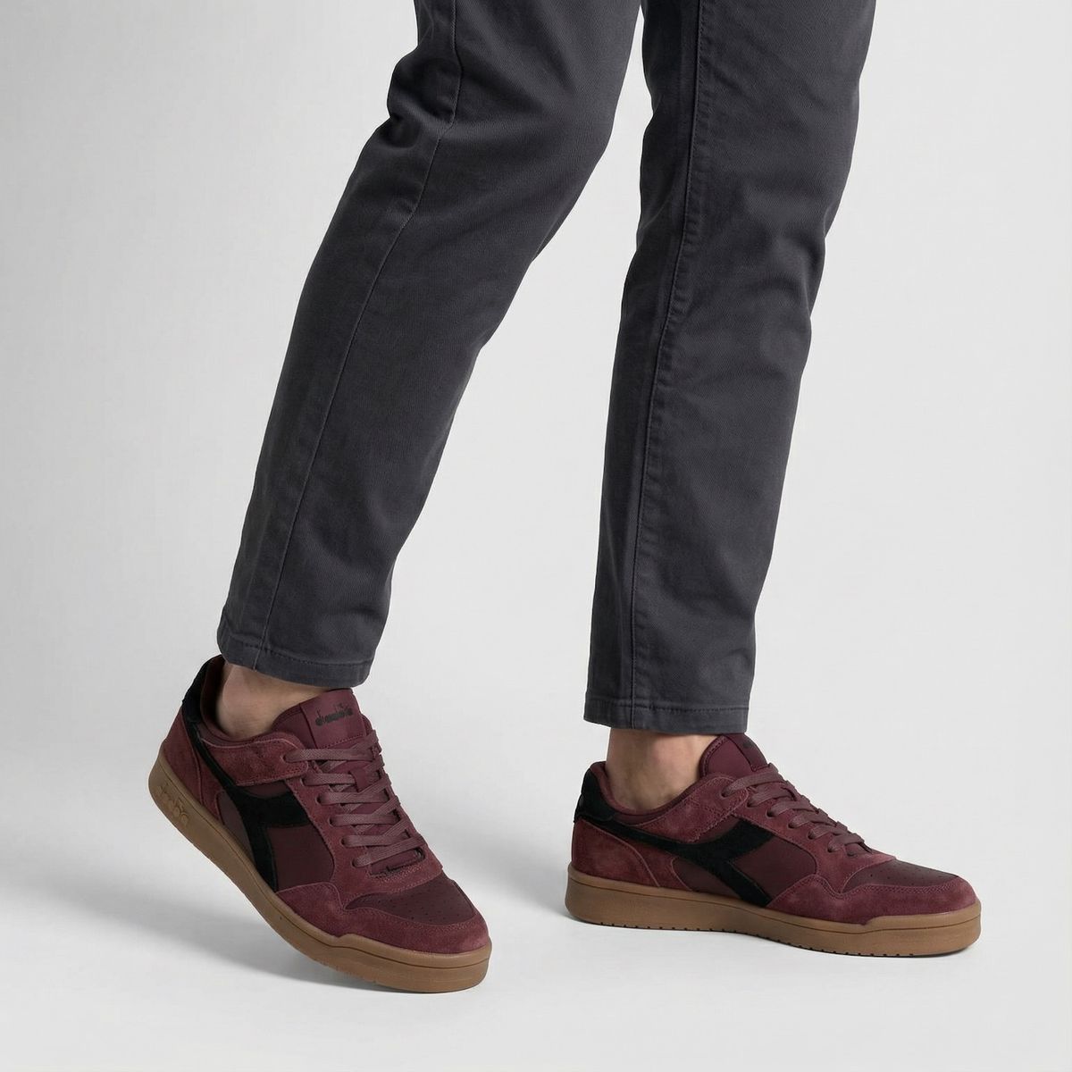 DIADORA - Frepu2 Zapatilla Urbana Hombre Cuero Burdeo Diadora