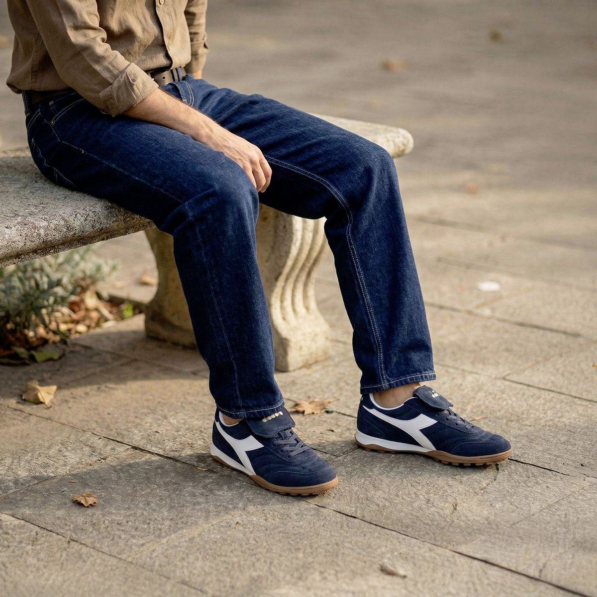 DIADORA - Milan Zapatilla Urbana Hombre Cuero Azul Diadora