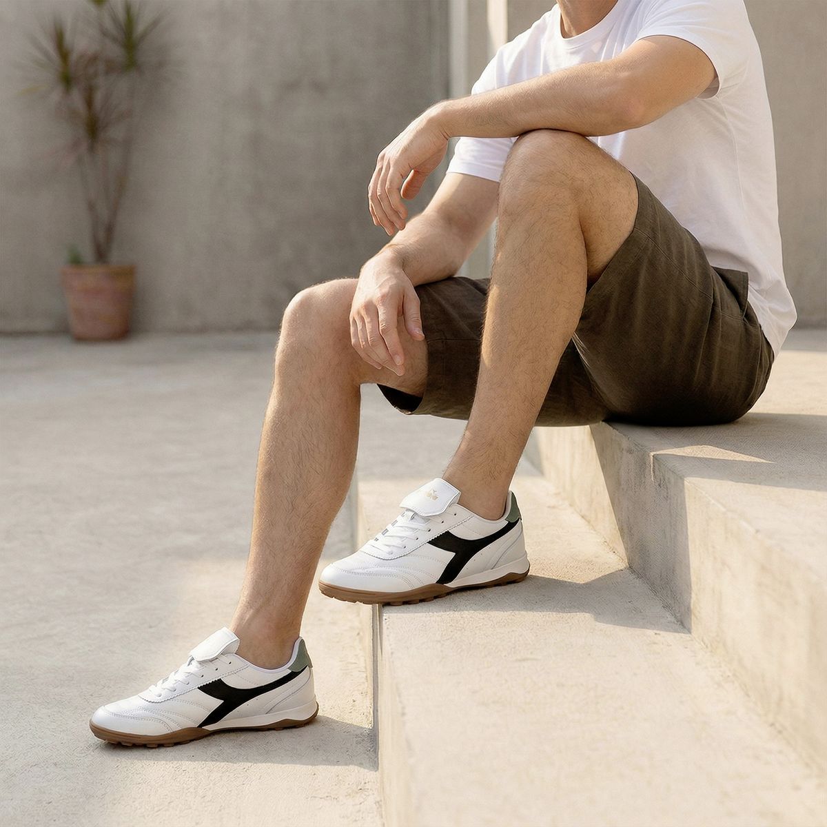 DIADORA - Milan Zapatilla Urbana Hombre Cuero Blanco Diadora