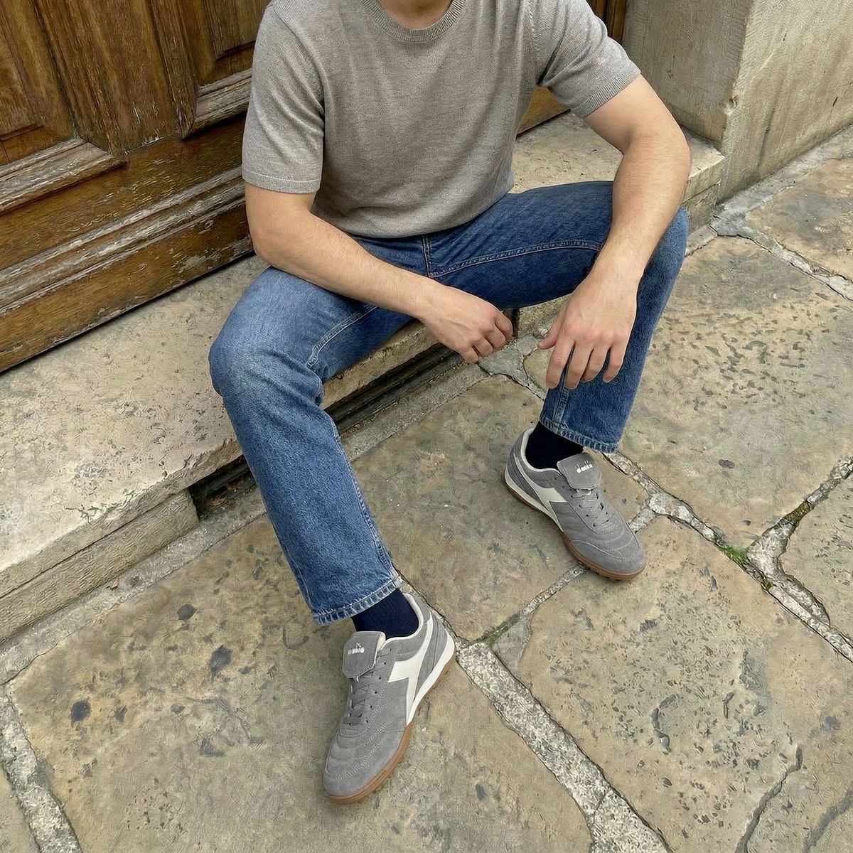 DIADORA - Milan Zapatilla Urbana Hombre Cuero Gris Diadora