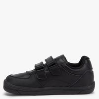 Zapatilla Escolar Unisex Niño Cuero Negro (27 A 33)