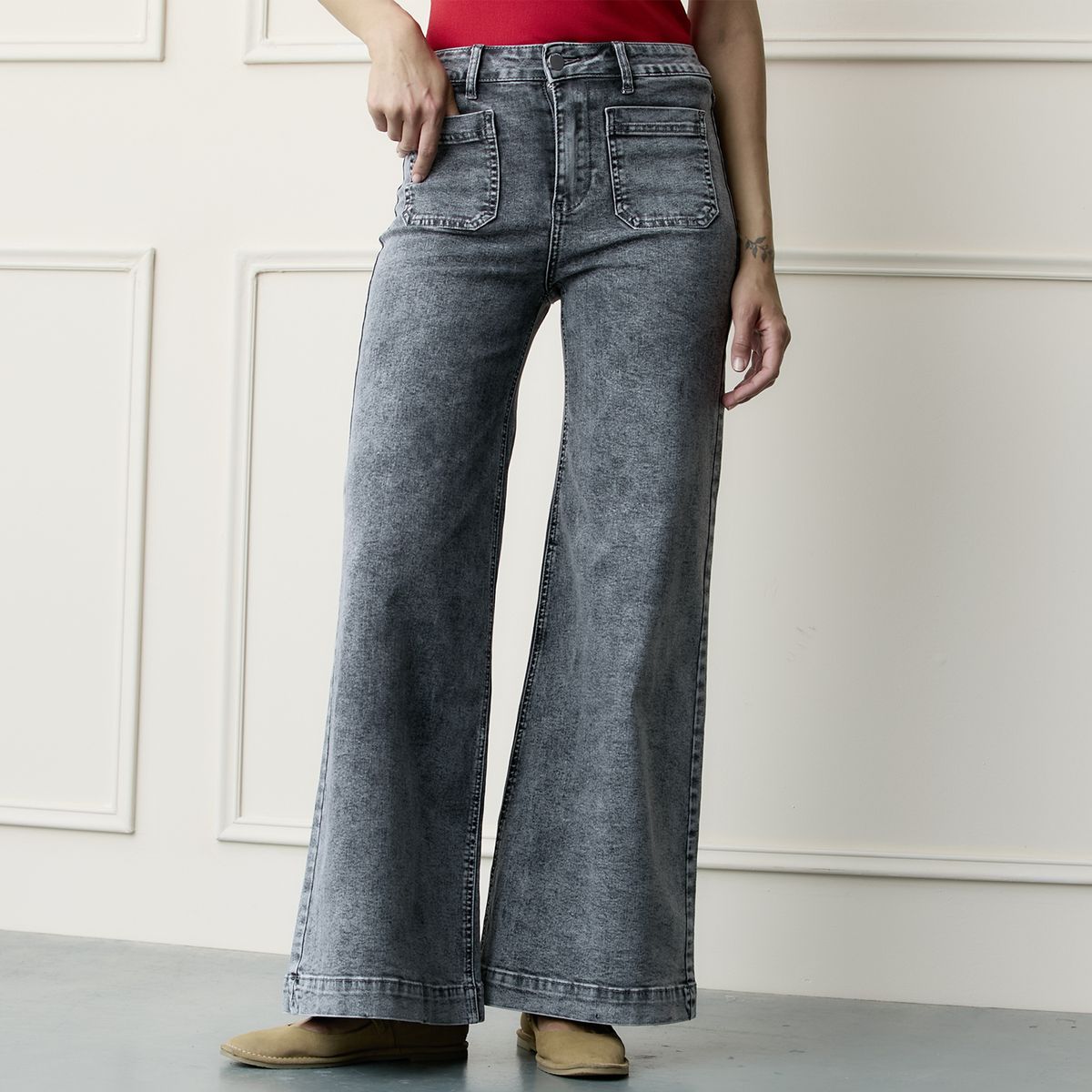 BASEMENT - Jeans Wide Leg Mujer Basement