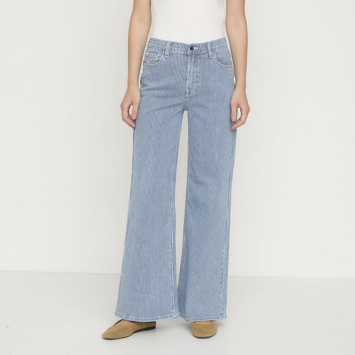 ELLE - Jeans Wide Leg Tiro Medio Mujer Elle
