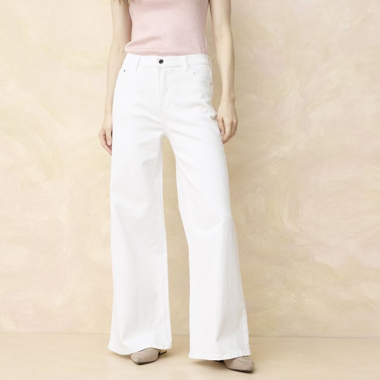 Jeans Wide Leg Tiro Medio Mujer