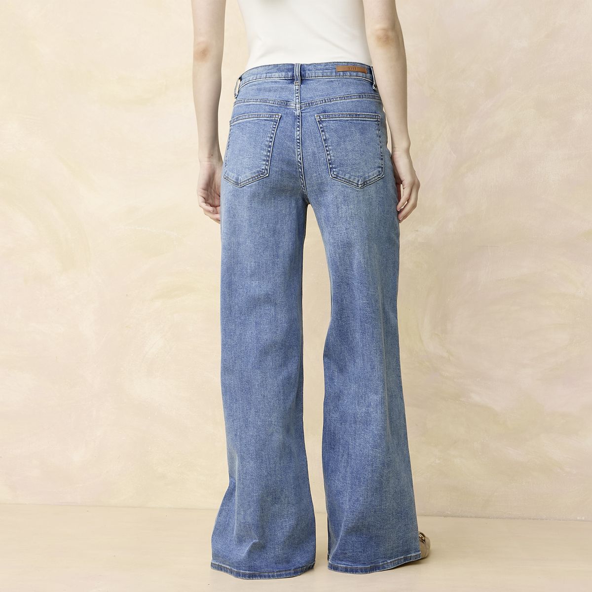ELLE - Jeans Wide Leg Tiro Medio Mujer Elle