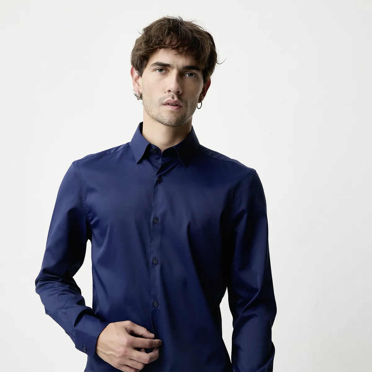 BASEMENT - Camisa Manga Larga Hombre Basement