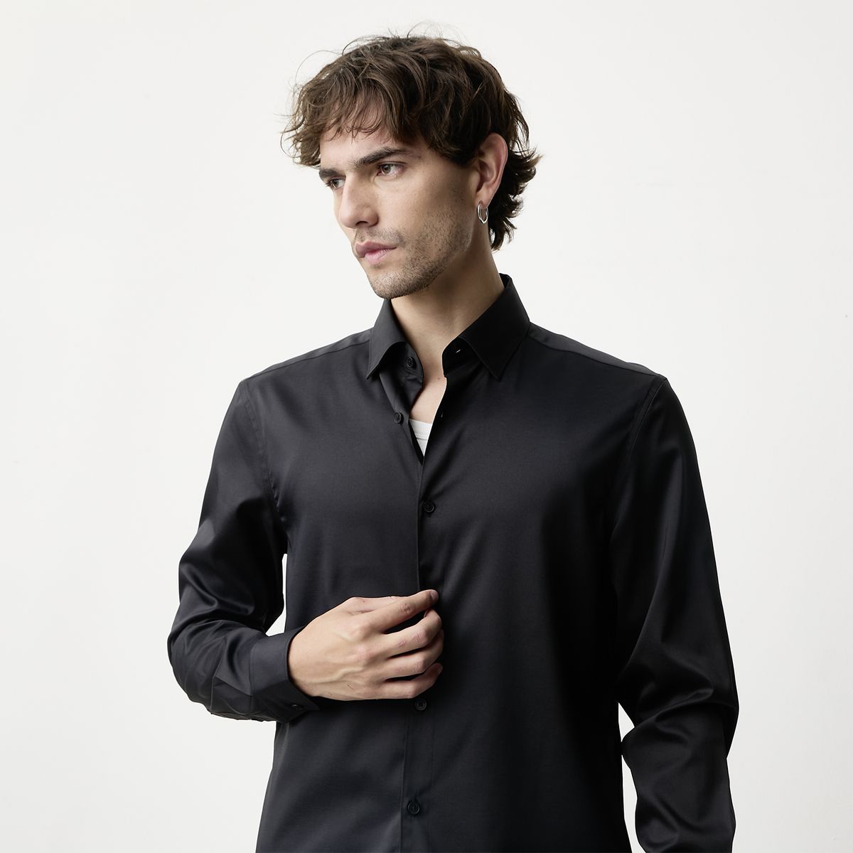 BASEMENT - Camisa Manga Larga Hombre Basement